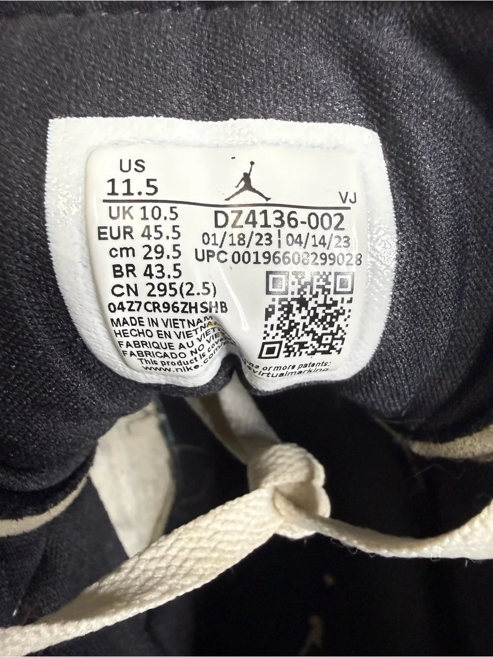Air Jordan 1 Mid SE Craft White Cement Gray Mens Shoe Size 11.5 DZ4136-002